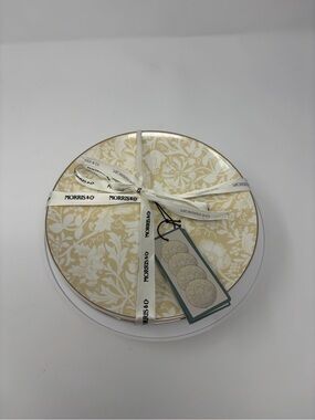 Morris & Co Compton Set of 4 Appetizer Plates Gold Trim 6.5" NWT